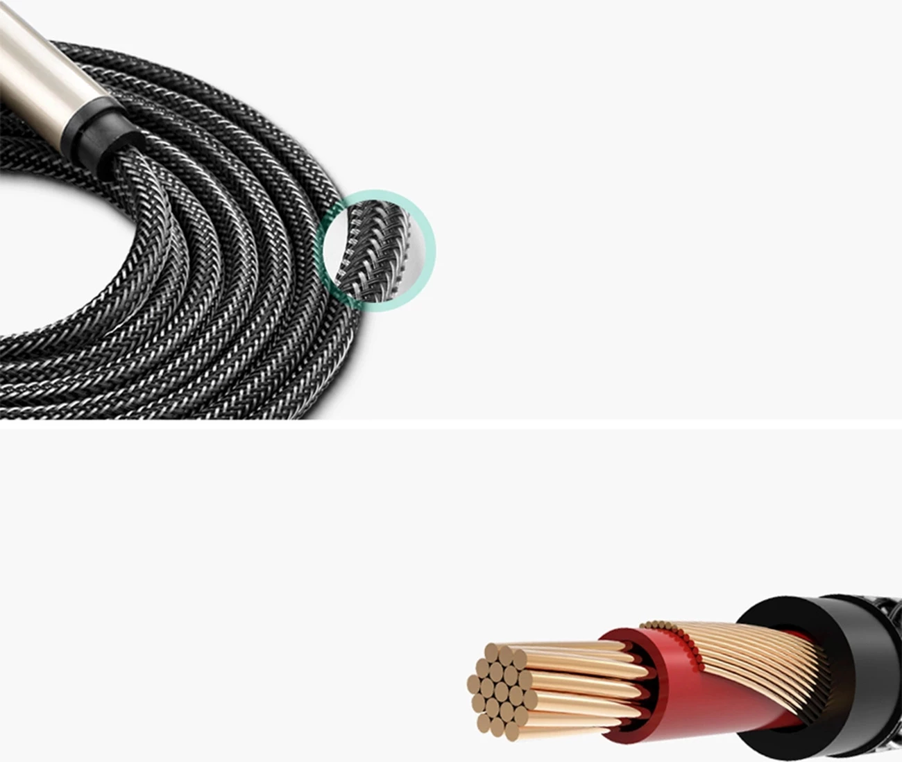 Kabllo audio mono TS Ugreen AV128 10636, 6.35mm jack në 6.35mm jack, 1m, Gri