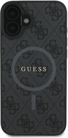 Mbështjellës Guess 4G Ring Classic Logo MagSafe për iPhone 16 Plus, i zi