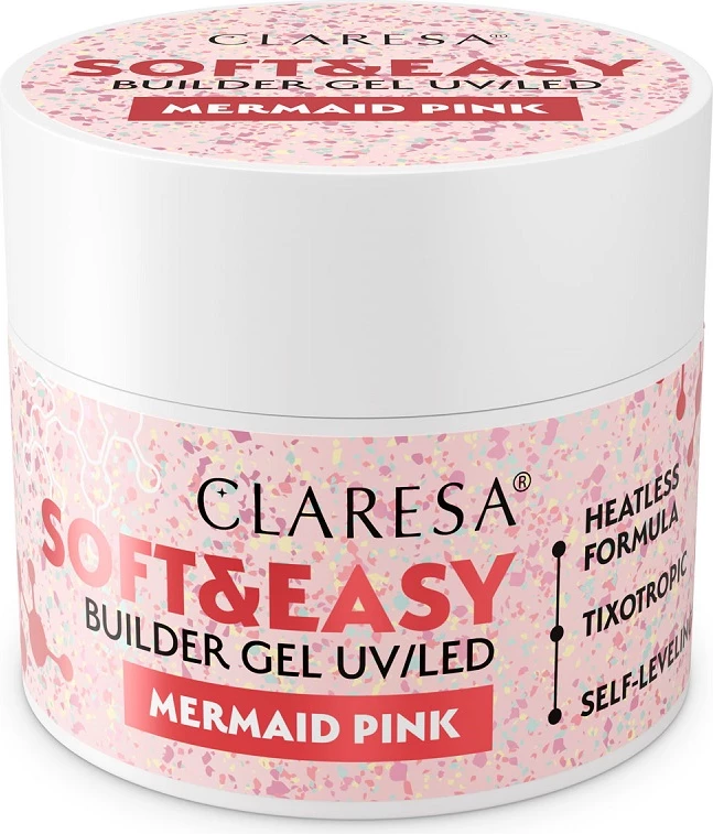 Xhel ndërtues për thonj Claresa Soft&Easy Builder Gel për femra Mermaid Pink 12g