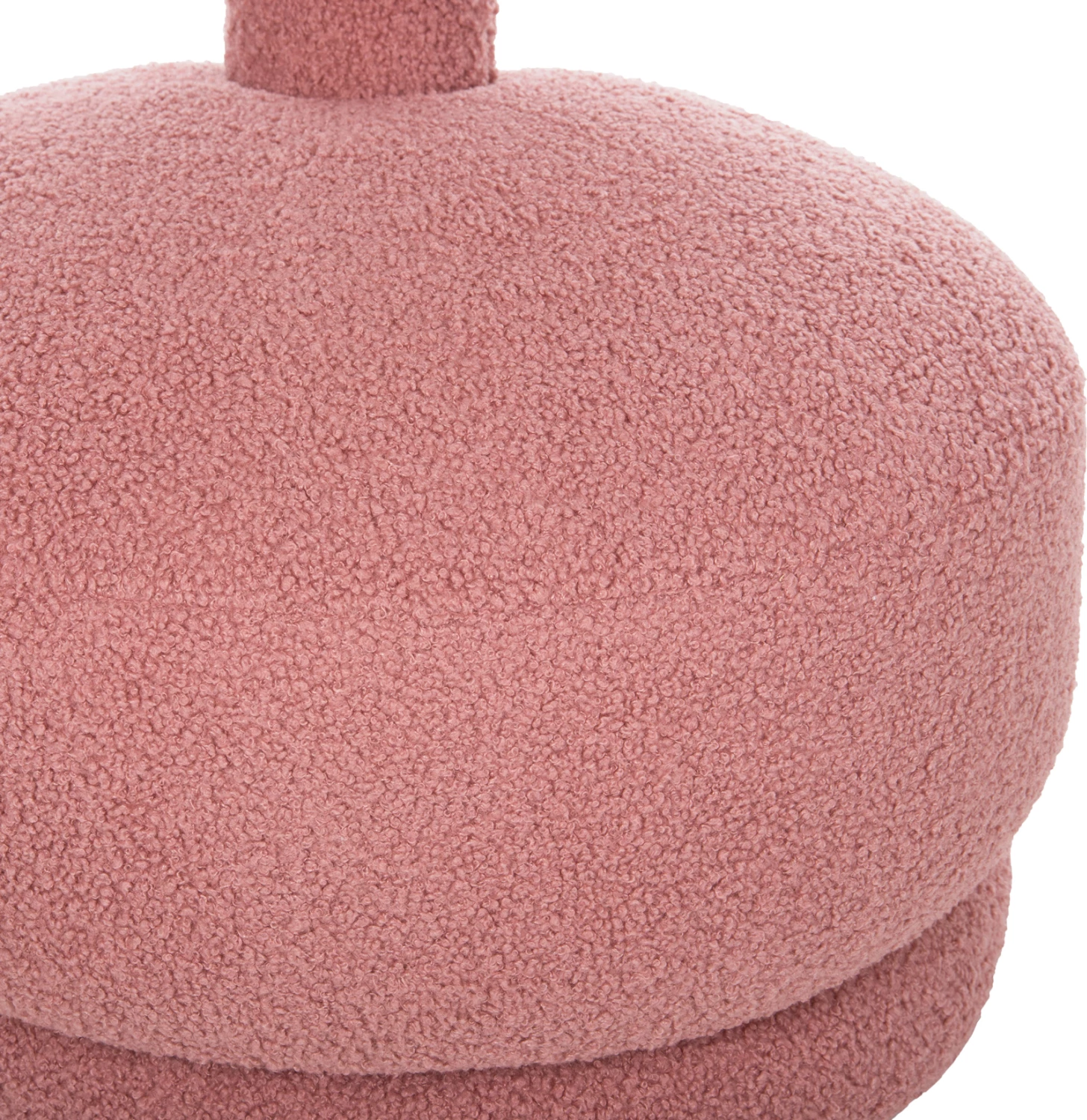 Karrige për bar me mbështetëse, rrotulluese, KRIVIO FH9775.02, ngjyrë rozë e pluhurosur, pëlhurë boucle, 52x53x60 cm