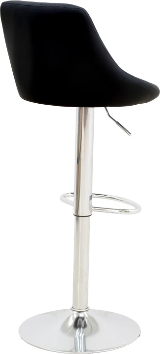 Karrige për bar Boronez, lartësi e rregullueshme, lëkurë artificiale e zezë, bazë kromi, 47x49x112cm, set prej 2 copash