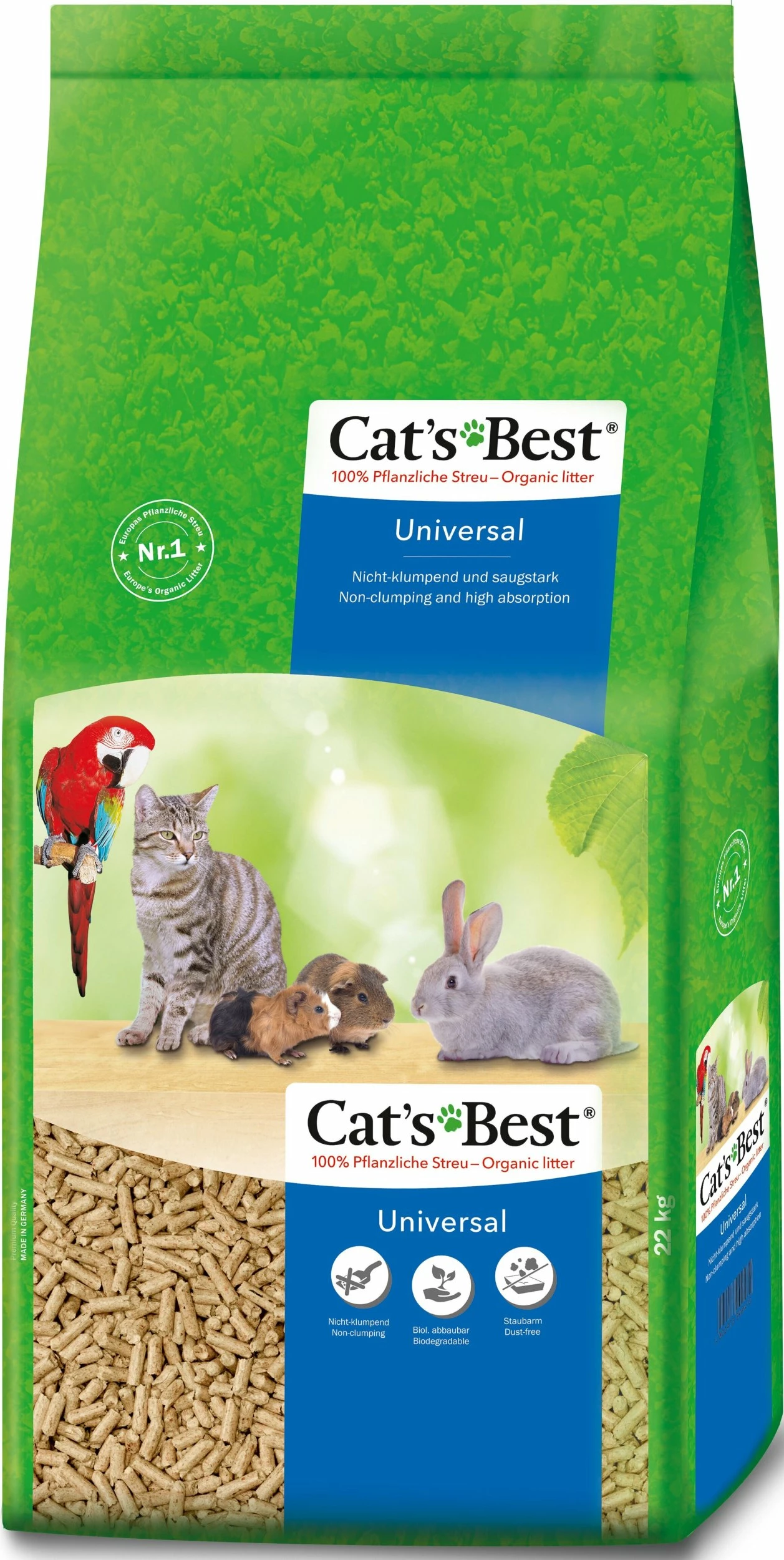 Rërë për mace Cats Best Universal 40 l (granulat druri, biodegradueshme)
