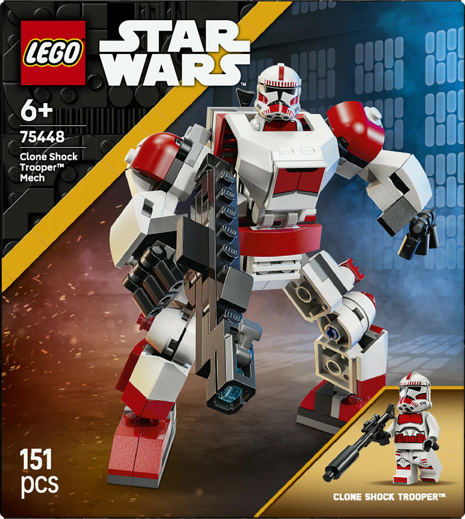 Set ndërtimi LEGO Star Wars 75448 Clone Shock Trooper Mech, 151 pjesë, shumëngjyrësh
