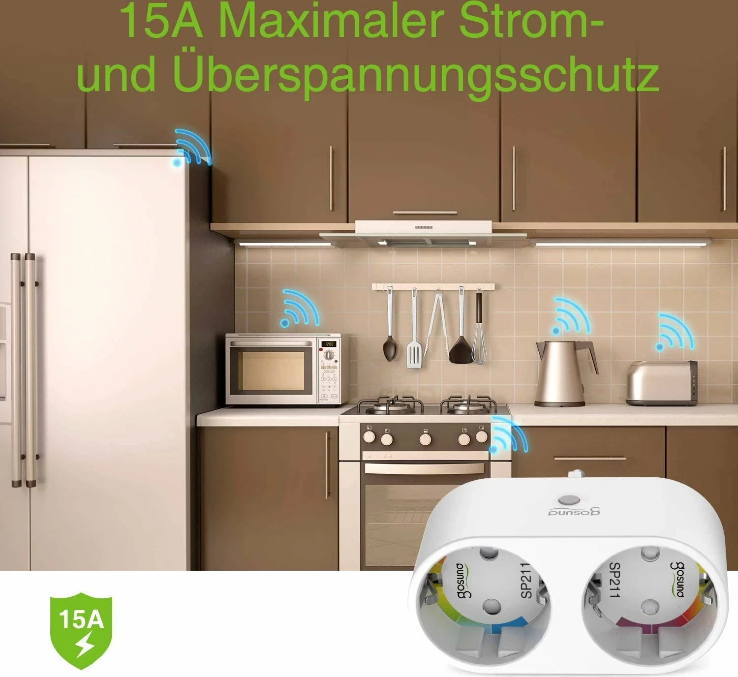 Socket Gosund SP211, 2 copë, 3500W, Tuya, e bardhë