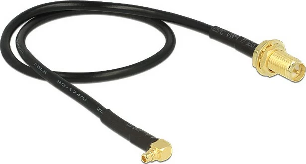 Kabllo antene DeLOCK RP-SMA femër në MMCX 90°, 320mm, e zezë