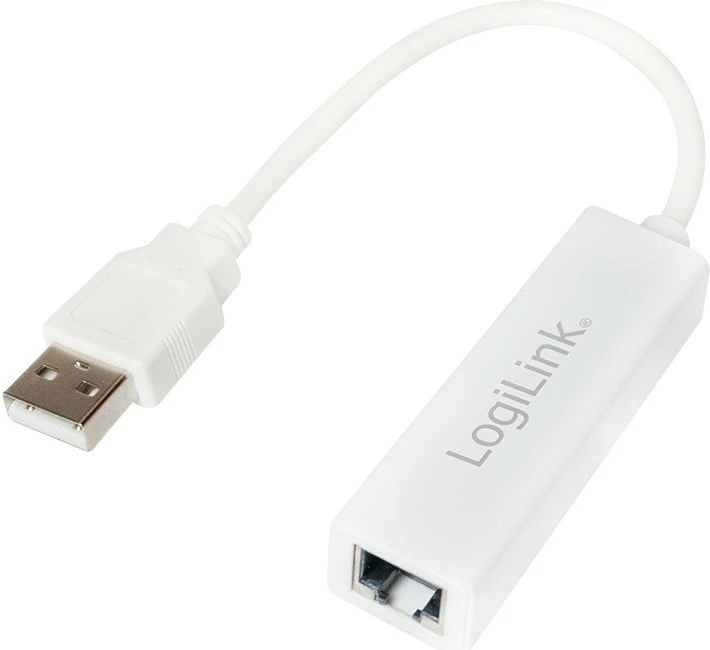 Adapter USB në RJ45 Fast Ethernet LogiLink UA0144B, i bardhë
