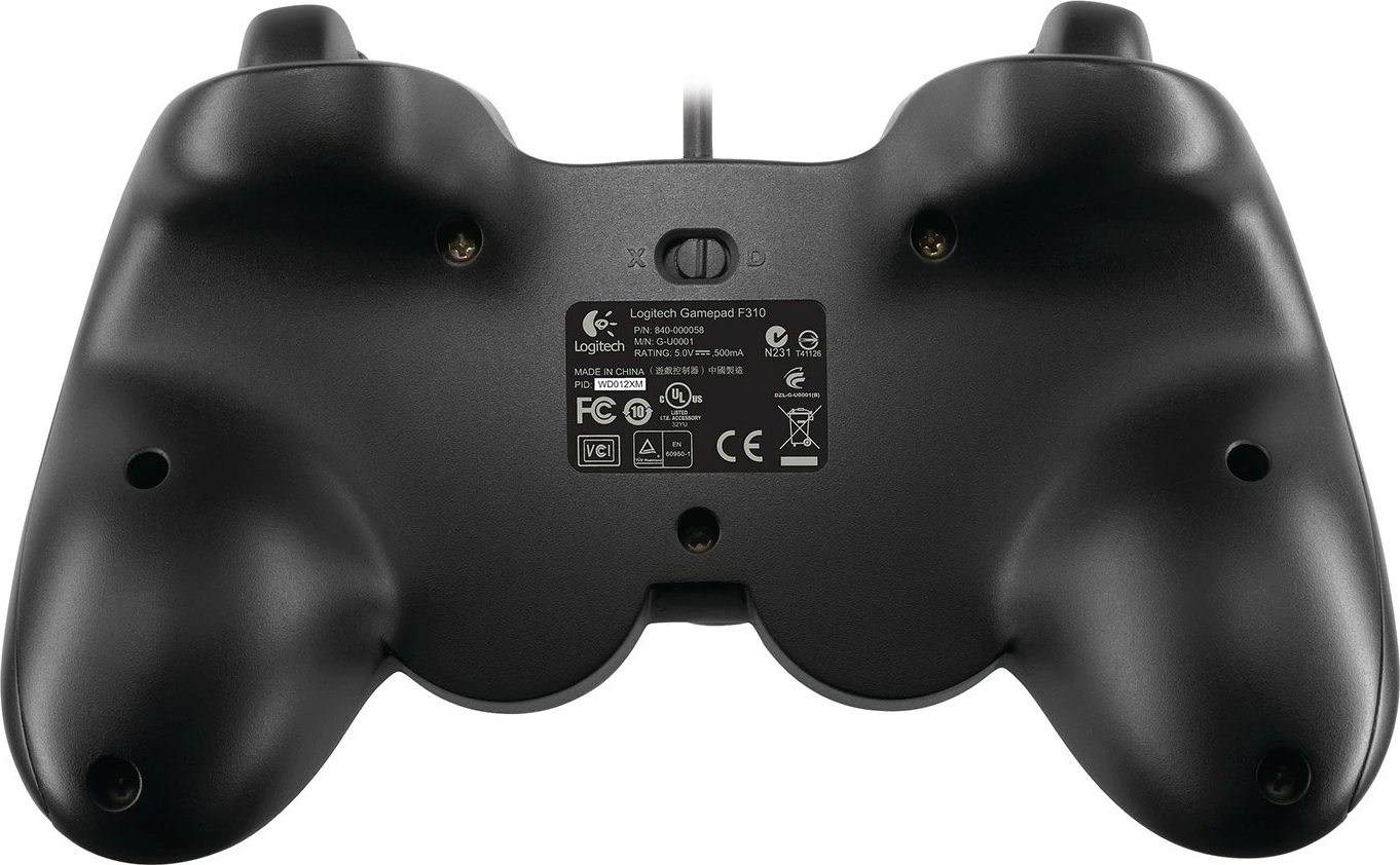 Gamepad Logitech G F310, PC, me kabllo, USB 2.0, ngjyrë zezë/blu