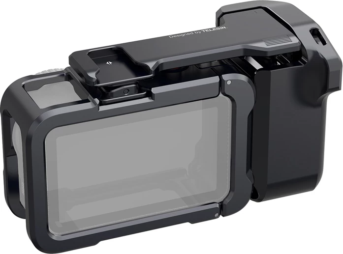 Kasë mbrojtëse me dorezë Telesin S6-FMS-36-TDJ për DJI Osmo Action 6, alumin/silikon, e zezë, set 5 pjesë