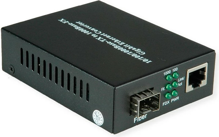 Konvertues rrjeti VALUE 21.99.1199, RJ-45 10/100/1000 në Fibër 100Base-FX LC, i zi