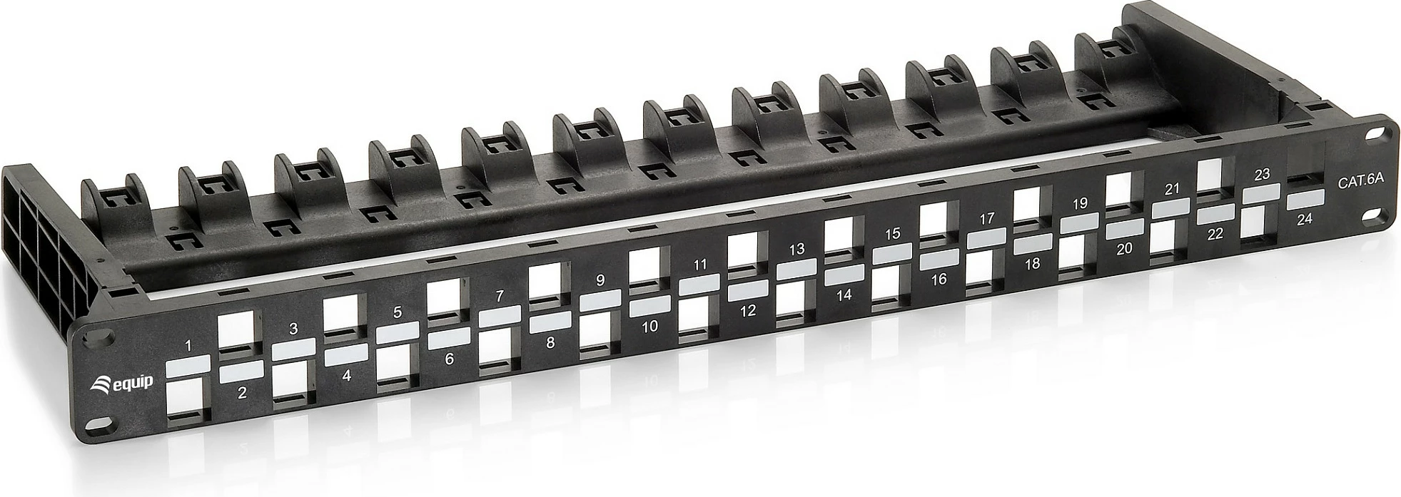 Patch panel Equip 24-port Cat6a, 1U, i zi