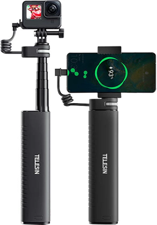 Selfie stick me powerbank Telesin TE-CSS-001, 10,000mAh, 18W, i zi