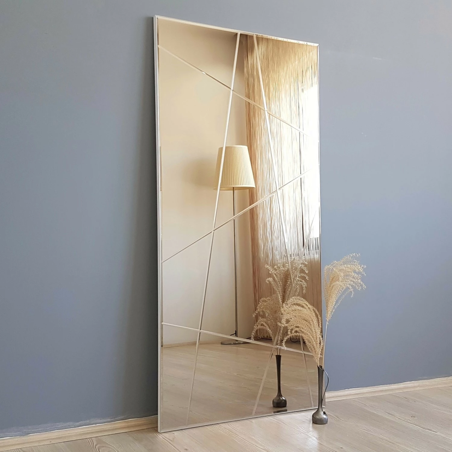 Pasqyrë Hanah Home, NSTLA309d, ngjyrë argjendi, 62x130cm
