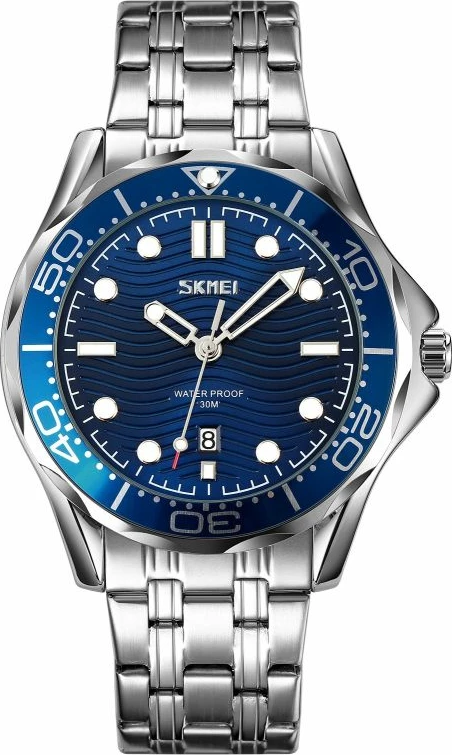 Orë dore për meshkuj Skmei, argjendtë/navy blue