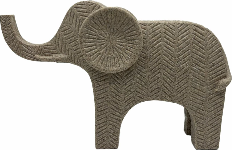Elefant dekorativ EVO, polirezine, bezhë, 29x8.3x18.2cm