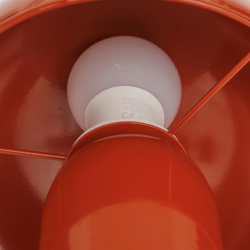 Llambë tavoline Mushi, metal, ngjyrë terrakote, 20x24.5cm