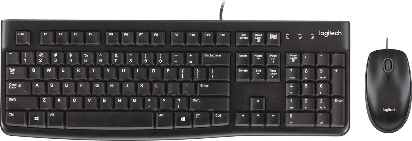 Set maus dhe tastierë Logitech Desktop MK120, USB, QWERTZ, e zezë