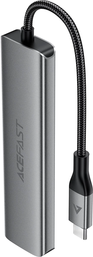 Hub USB-C Acefast J18 6-në-1 HDMI 4K@60Hz PD 90W me SD/microSD, Gri