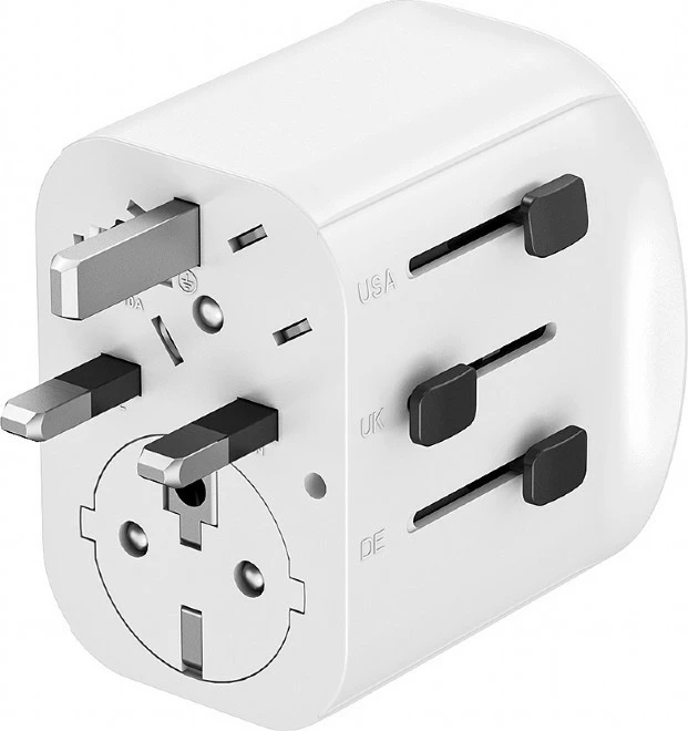 adapter udhëtimi universal me tokëzim, Gembird TPA-EU2A1C15-01-W, 15 W, 3x USB, i bardhë