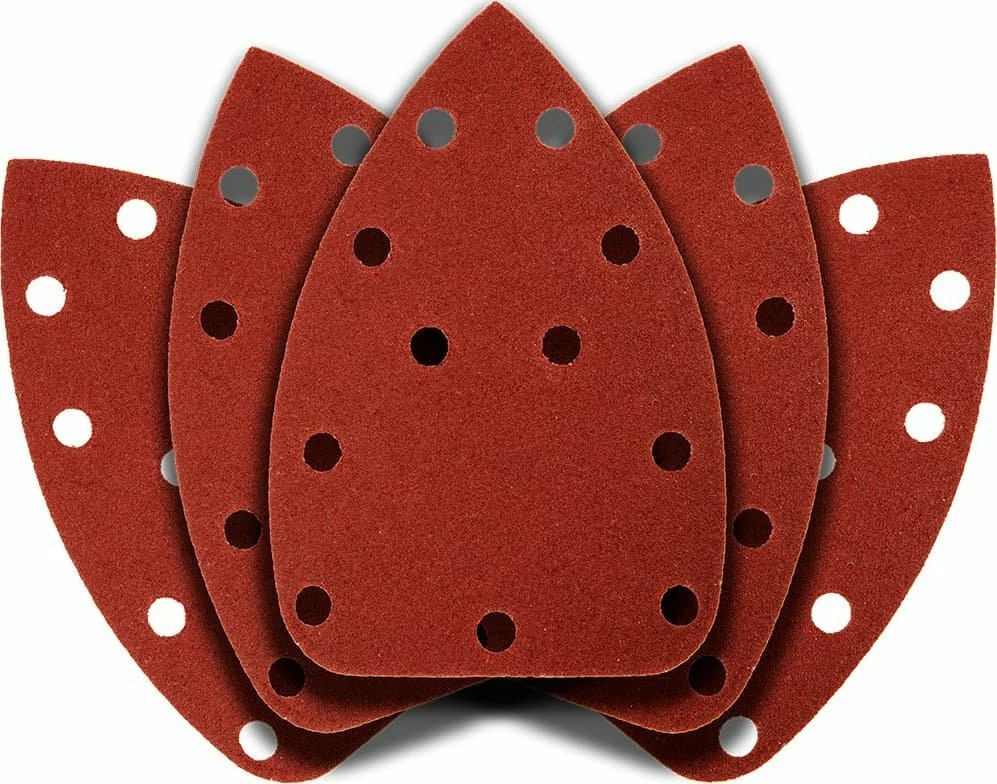 Letrë zmerile delta Graphite 140 x 140 x 80 mm, K120, hook & loop, me vrima, 5 copë