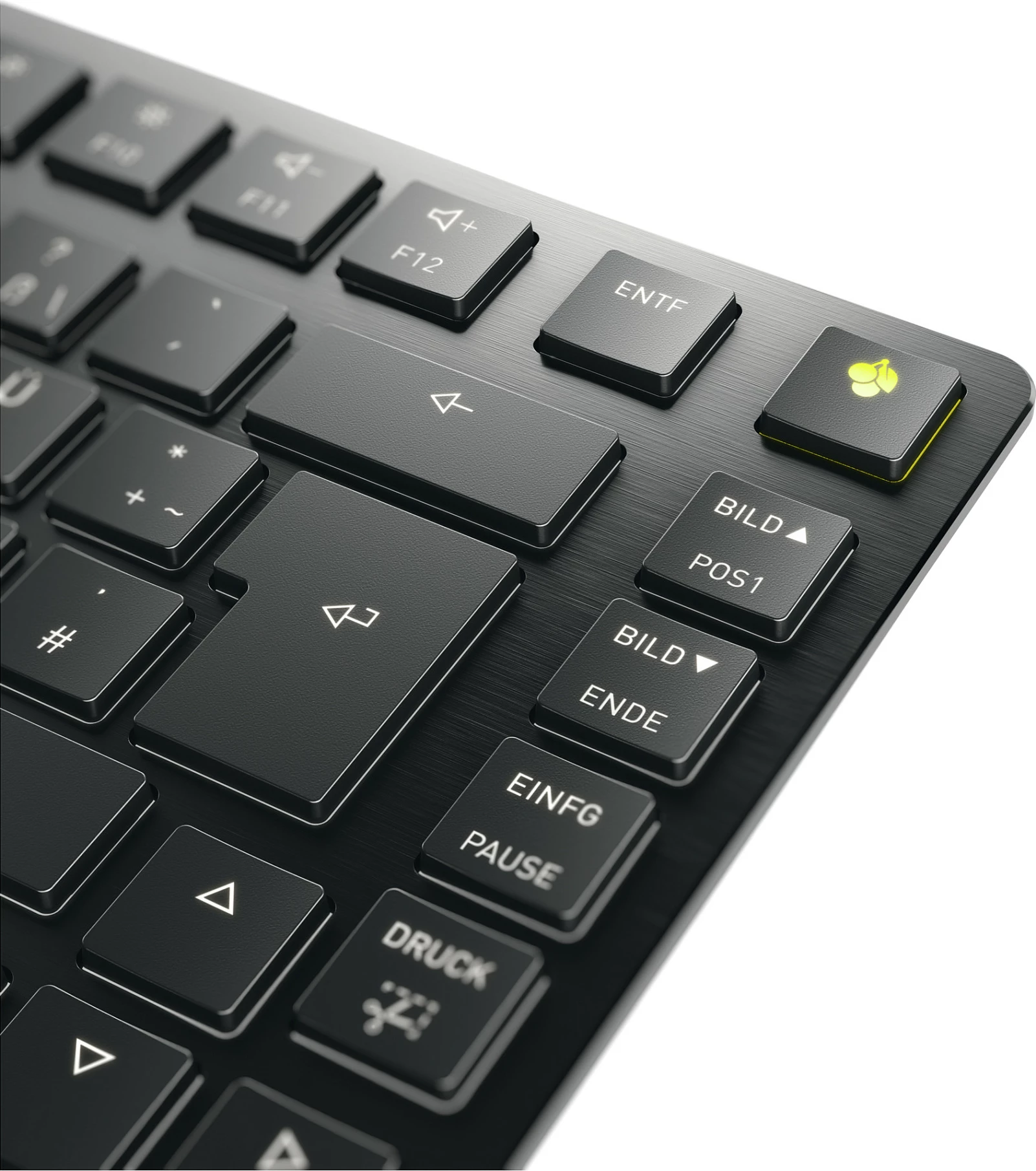 Tastierë mekanike Cherry KW X ULP 2.0 MINI, 75%, USB-C + RF 2.4GHz + Bluetooth 5.2, QWERTZ gjerman, LED i bardhë, e zezë