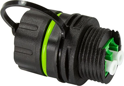 Konektor fibër optike Duplex LC LogiLink, outdoor, me kapak pluhuri, i zi/jeshil