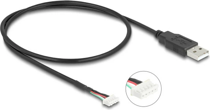 Kabllo USB DeLOCK 12109, USB-A në bllok terminal 5-pin, 0.6 m, USB 2.0, e zezë