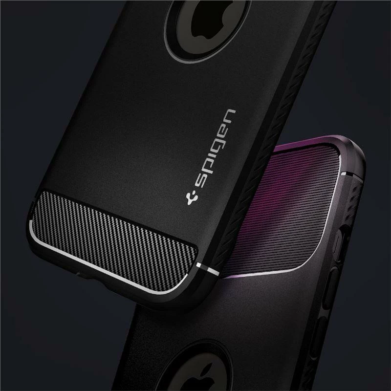 Mbështjellës Spigen Rugged Armor për iPhone 12 / iPhone 12 Pro, Matte Black