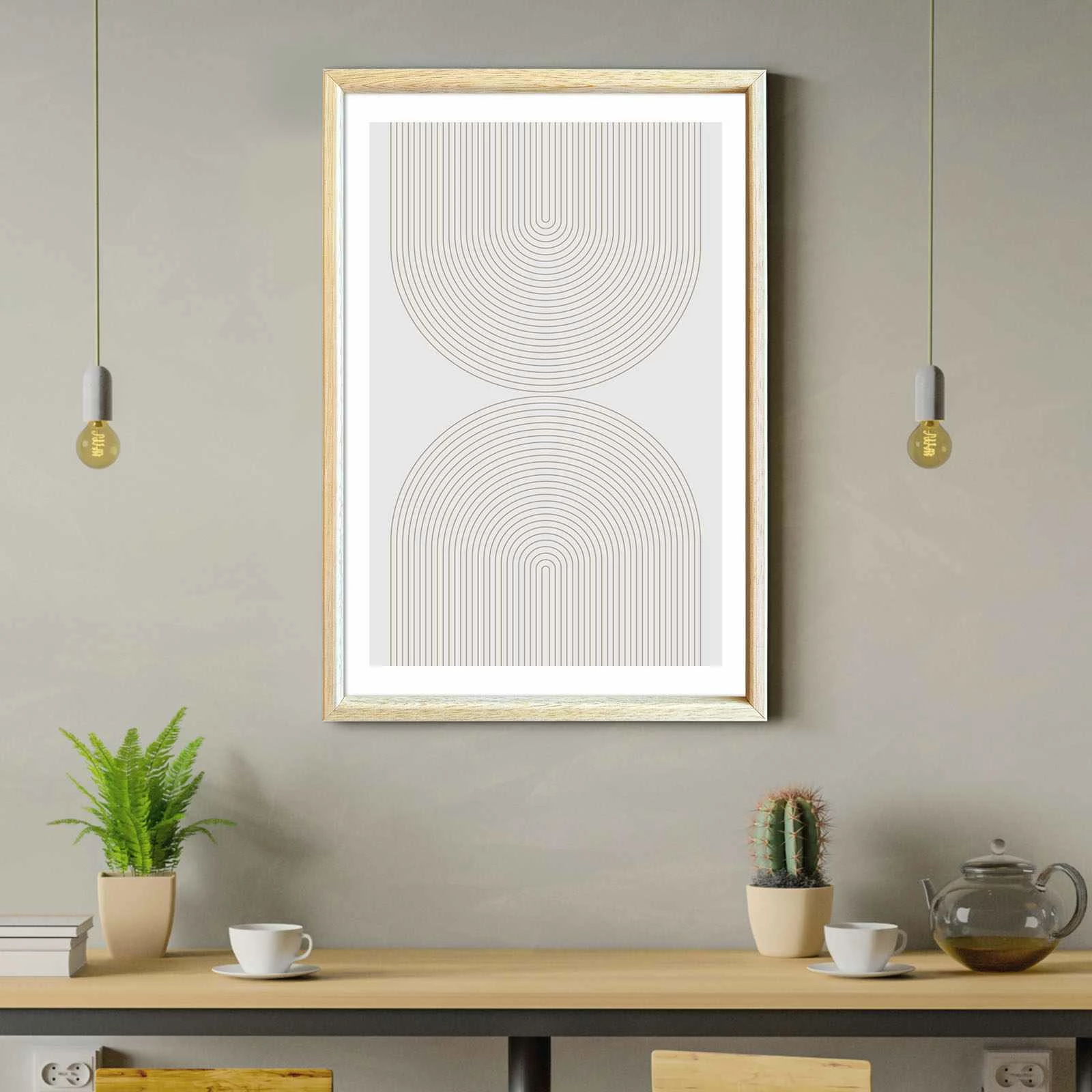 Pikturë dekorative me kornizë druri, MDF, Wallity, Ahswabisabi-014, shumëngjyrëshe, 42x62cm