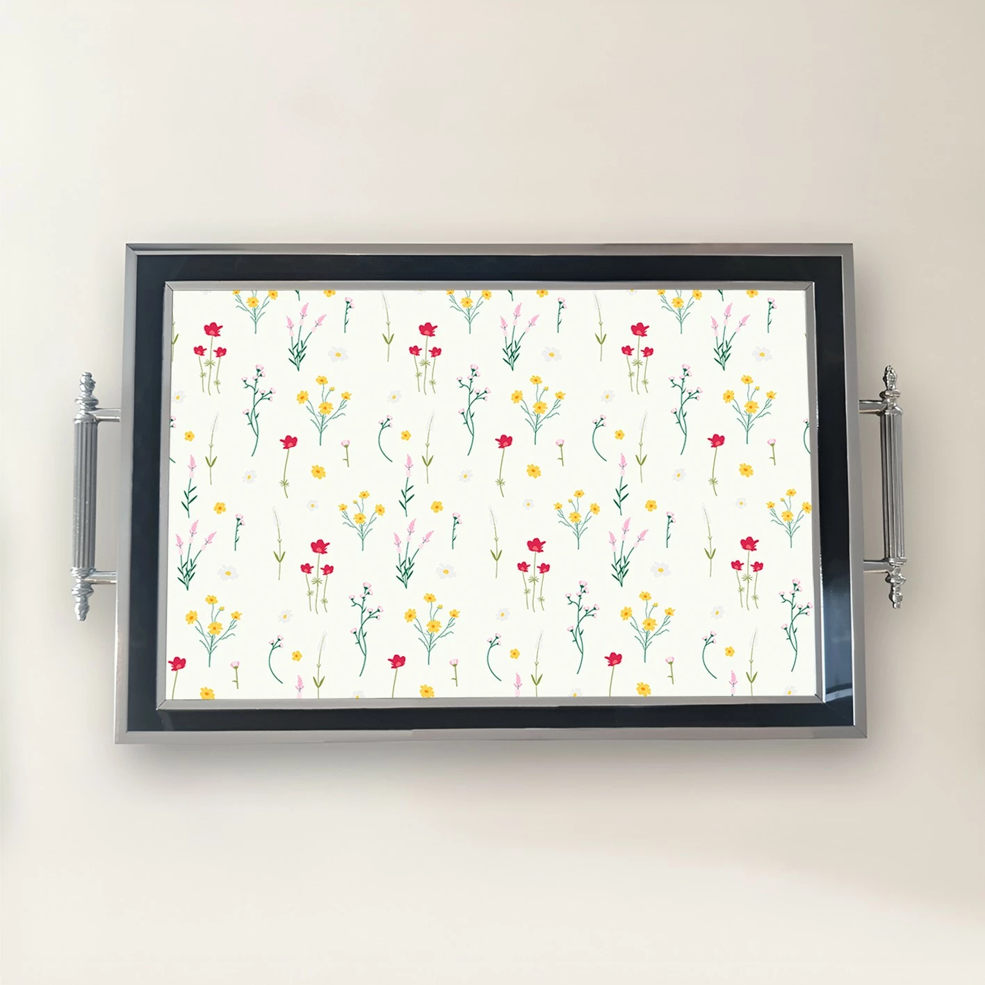 Tabaka prej qelqi me lule shumëngjyrëshe, Aberto Design, TPG9789