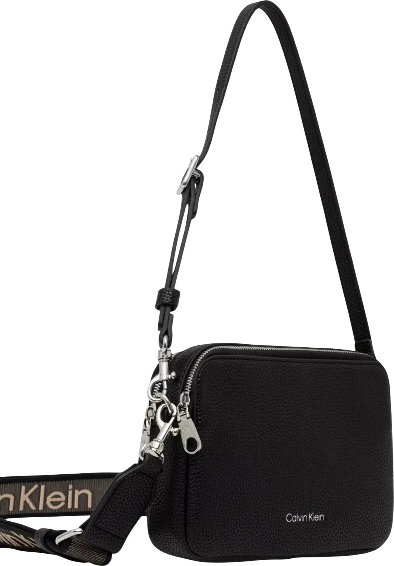 Çantë crossbody për femra Calvin Klein Webbing 2X Strap Camera Bag LV04F3656G, e zezë