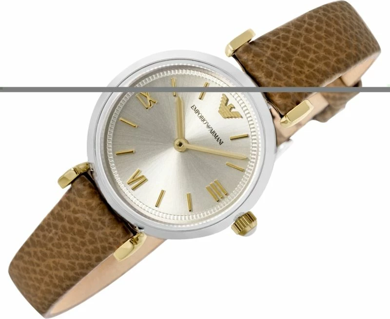 Orë dore femra Emporio Armani Gianni T-Bar AR11770, kafe e çelët