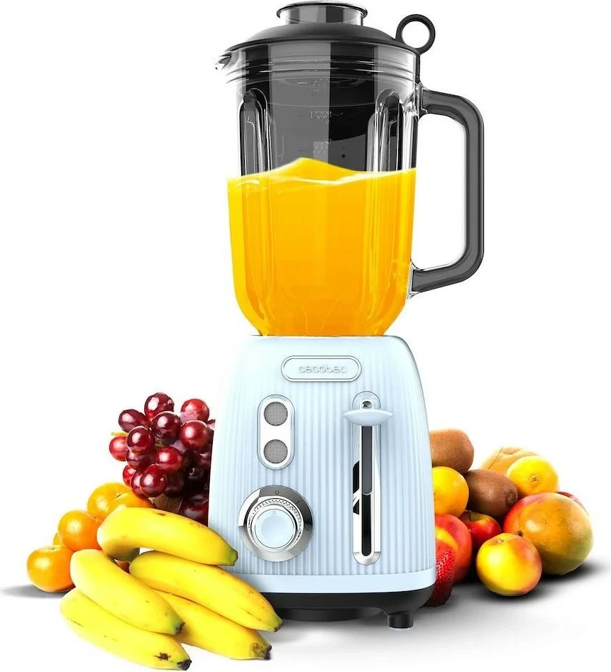 Blender Cecotec Power Black Titanium RetroBlue, 1.5L, 1200W, blu