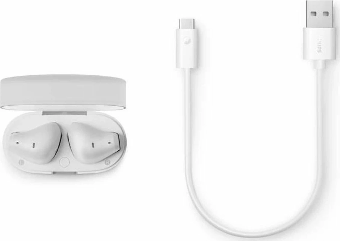 Kufje Philips TAT2139WT/00 true wireless, Bluetooth 5.3, ANC, 28h bateri, IPX4, me kuti karikimi, të bardha