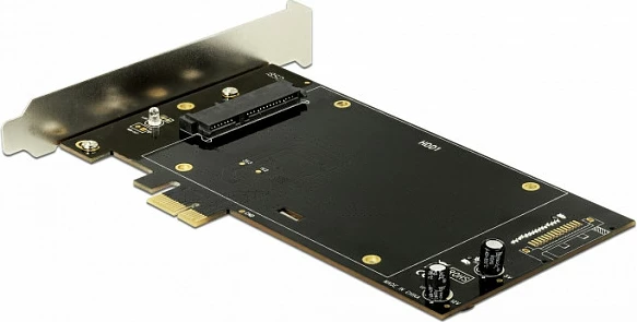Kartë zgjerimi PCIe DeLOCK, PCIe x1 2.0, 2x SATA për HDD/SSD, e brendshme, e zezë