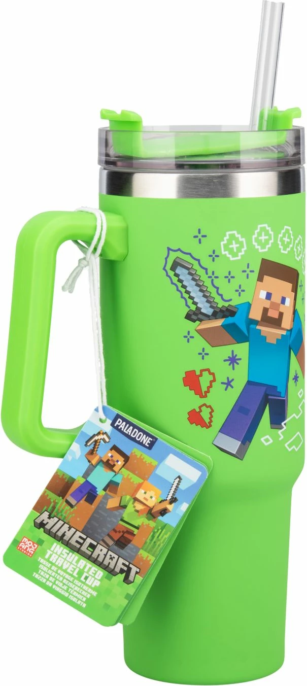 Gotë termike udhëtimi XL Paladone Minecraft Multiway 900 ml, e gjelbër