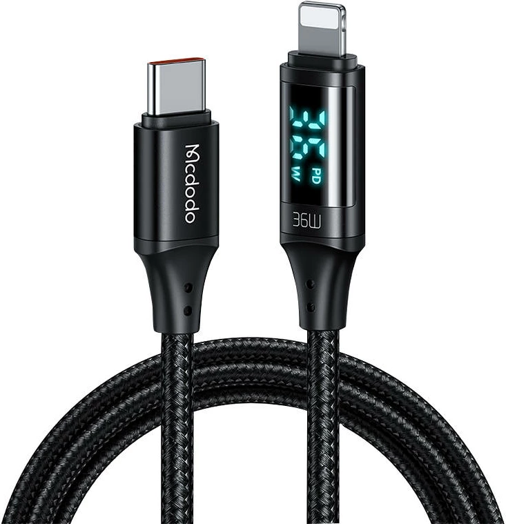 Kabllo Mcdodo CA-1030 USB-C në Lightning, 1.2m, 36W, e zezë