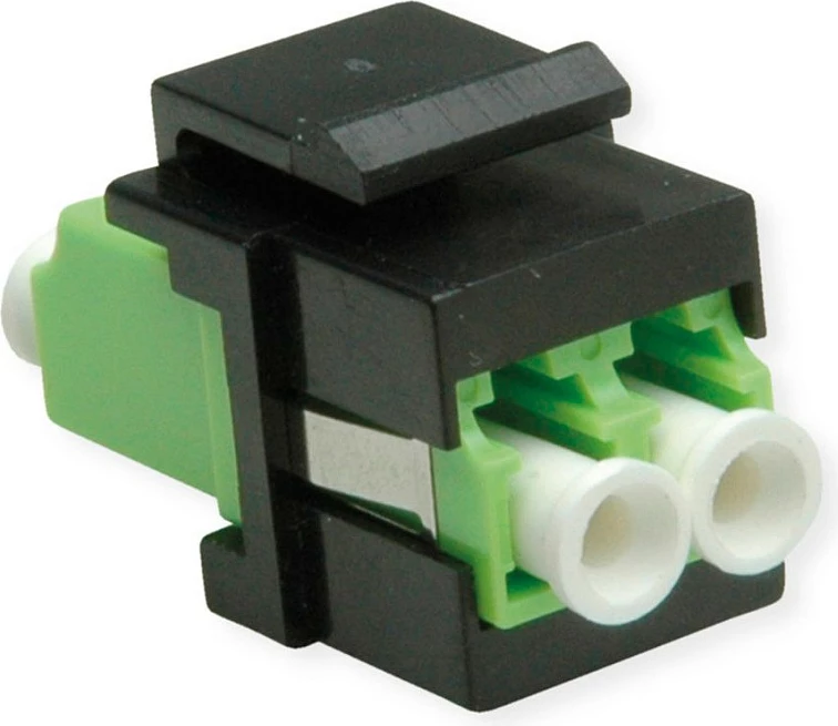 Adapter keystone fibër optike ROLINE LC/LC Duplex, Multimode OM5, zi/gjelbër