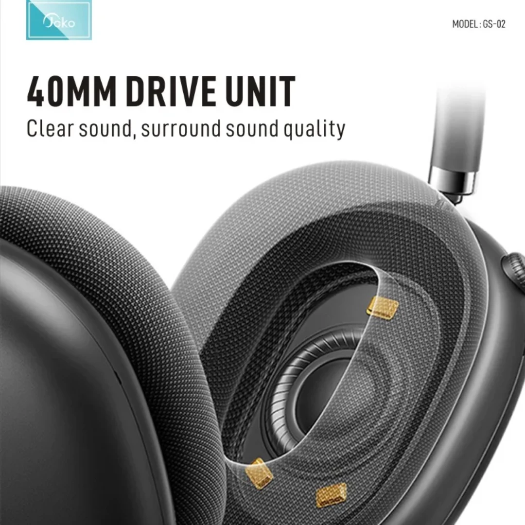 Kufje Wireless Over-Ear Premium (Stil AirPods Max), me tingull të qartë dhe përdorim komod, për muzikë, thirrje dhe argëtim, e zezë/metalike