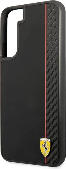 Mbështjellës Ferrari On Track Carbon Stripe për Samsung Galaxy S22+, i zi