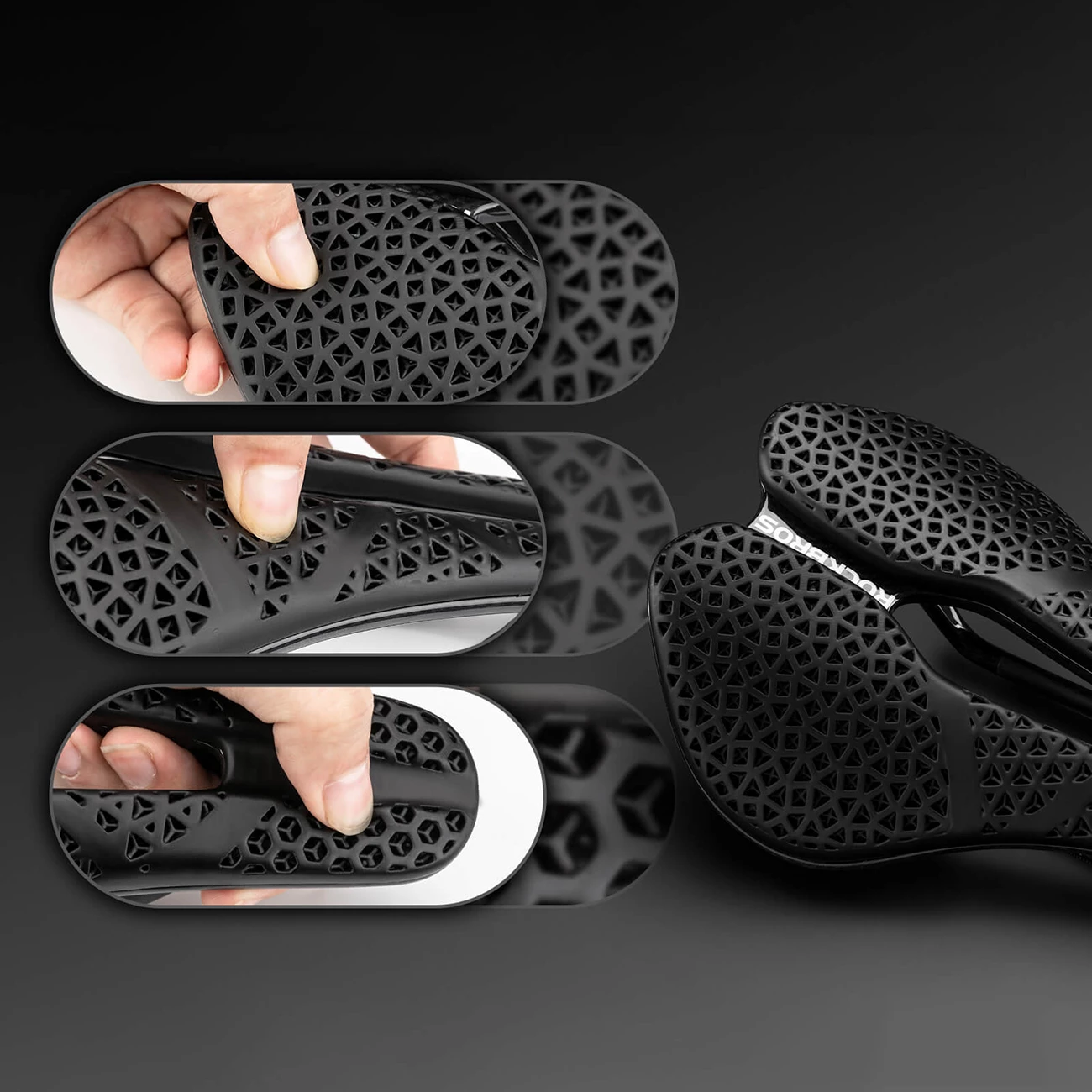 Shalë biçiklete Rockbros LF0214 3D anatomike waterproof me prerje qendrore, kornizë fibër karboni, e zezë