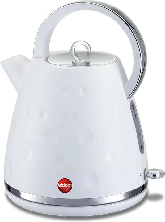 Çajnik elektrik Eldom C245 1.7L 2000W me bazë rrotulluese e filtër sedimenti, e bardhë