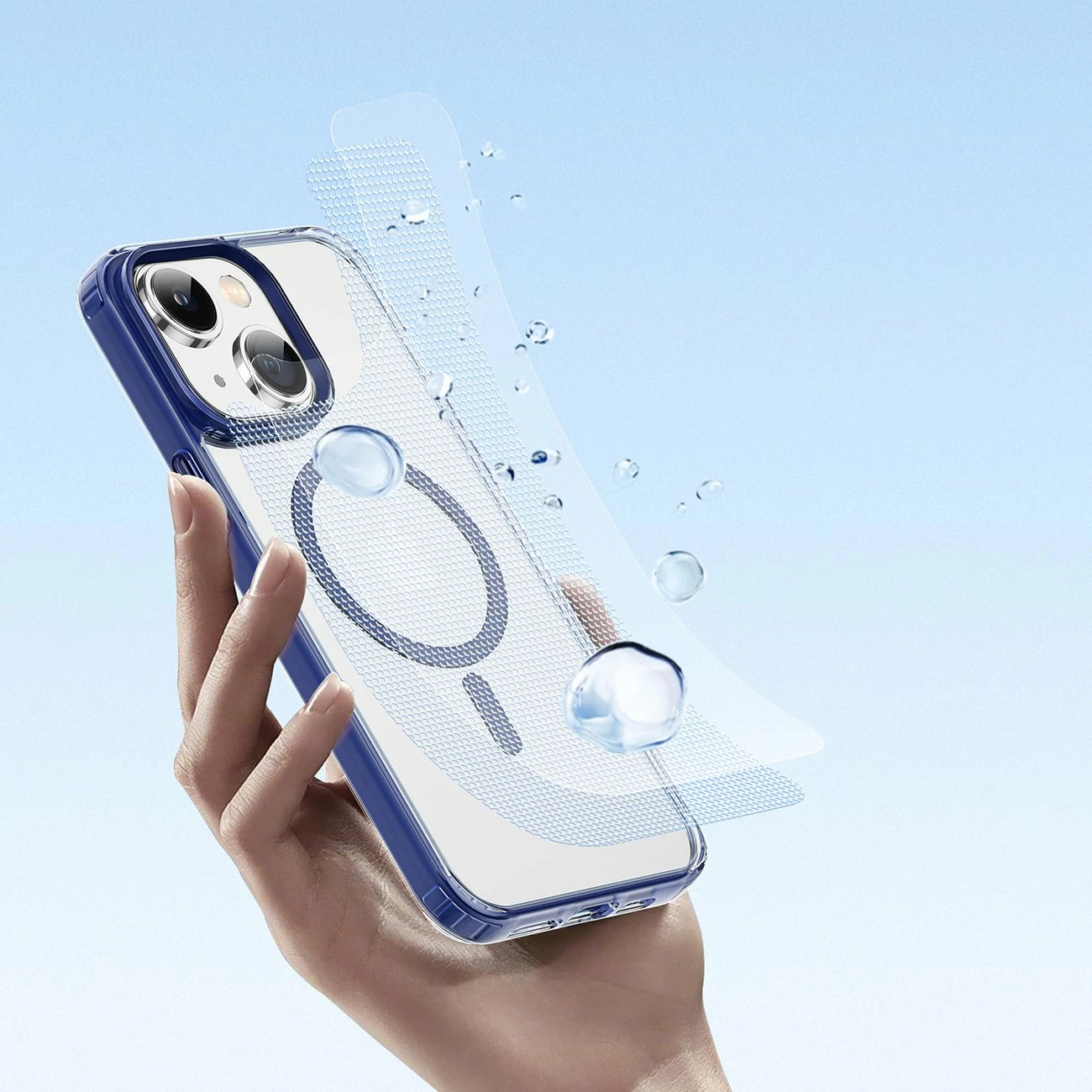 Mbështjellës Dux Ducis Clin2 për iPhone 14, MagSafe, Kaltër