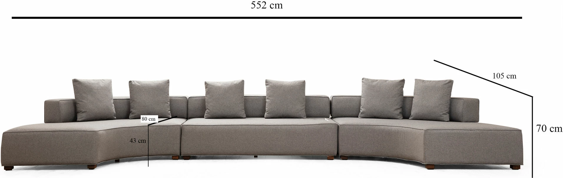 Kënd-sofë Atelier del Sofa, Gondol-3, gri