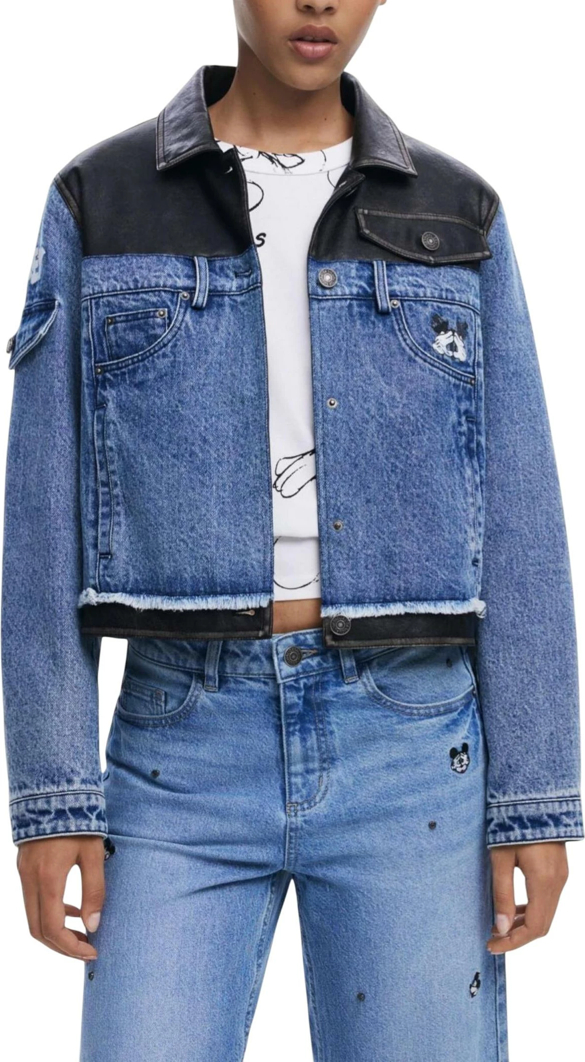 Jakne për femra Desigual CHAQ_CONSTRAS 25WWED16, denim