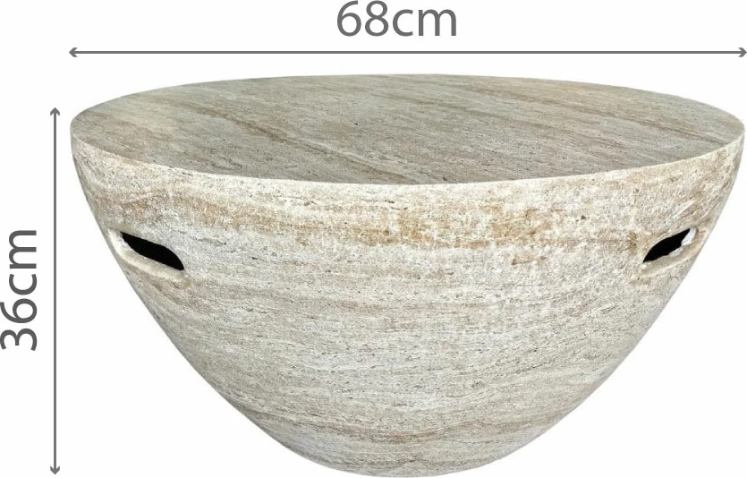 Tavolinë qendrore Lithos, bezhë, 68x68x36cm