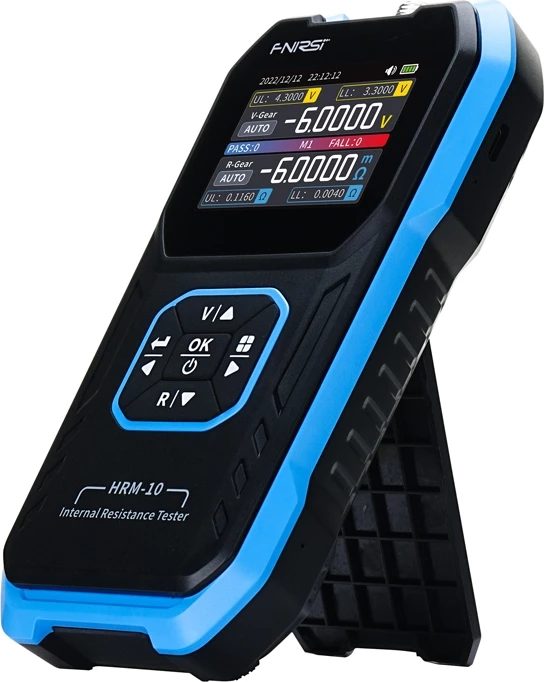 Matës rezistence të brendshme baterish, FNIRSI HRM-10, 0–±100V DC, 0–200 Ω, ekran TFT, bateri 1000mAh, USB-C