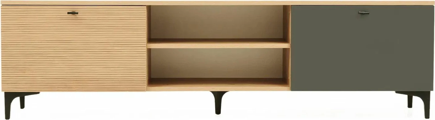 Komodë TV, Skye Decor, Tuval 073, ngjyrë lis dhe antracit, 180x50x38cm