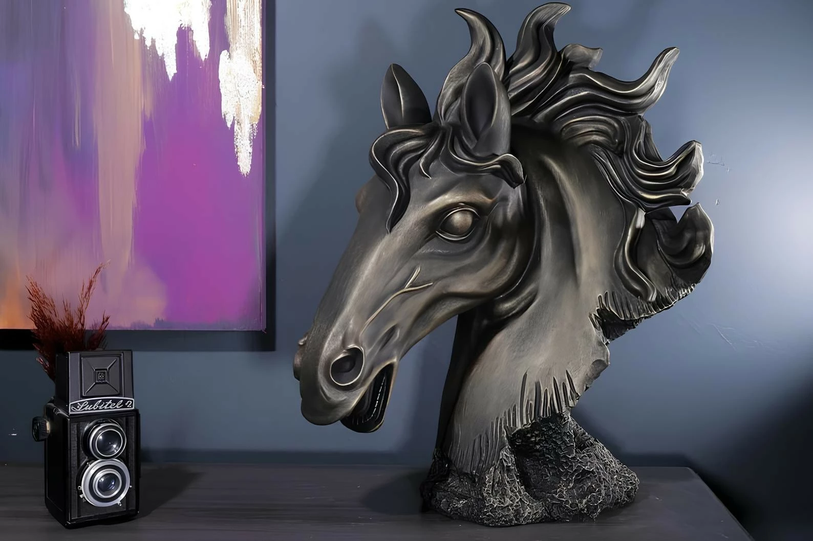 Objekt dekorativ Evila Originals, CY0473, ngjyrë e zezë dhe ari