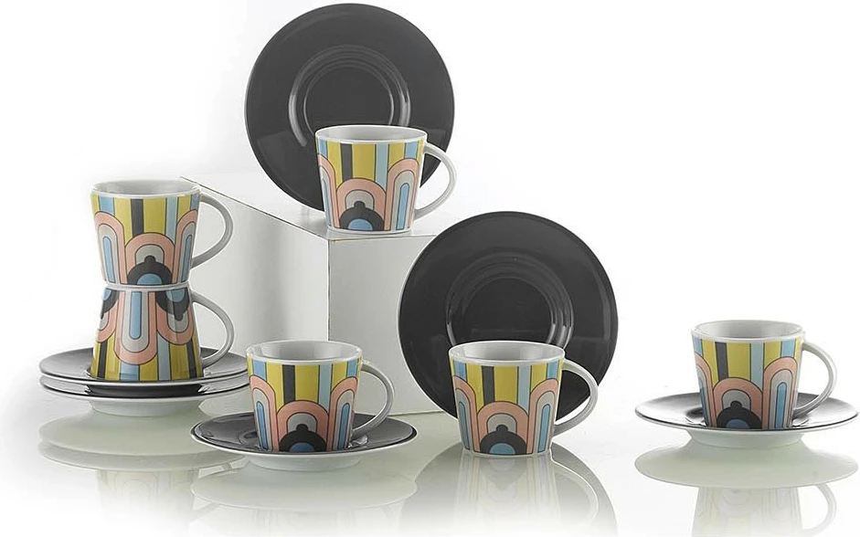 Set filxhanësh për kafe, shumëngjyrësh, Hermia Concept, 12 copë, TL12KT60010876