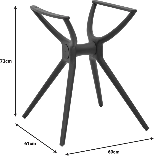 Bazë tavoline Herno, e zezë, 60x61x73cm